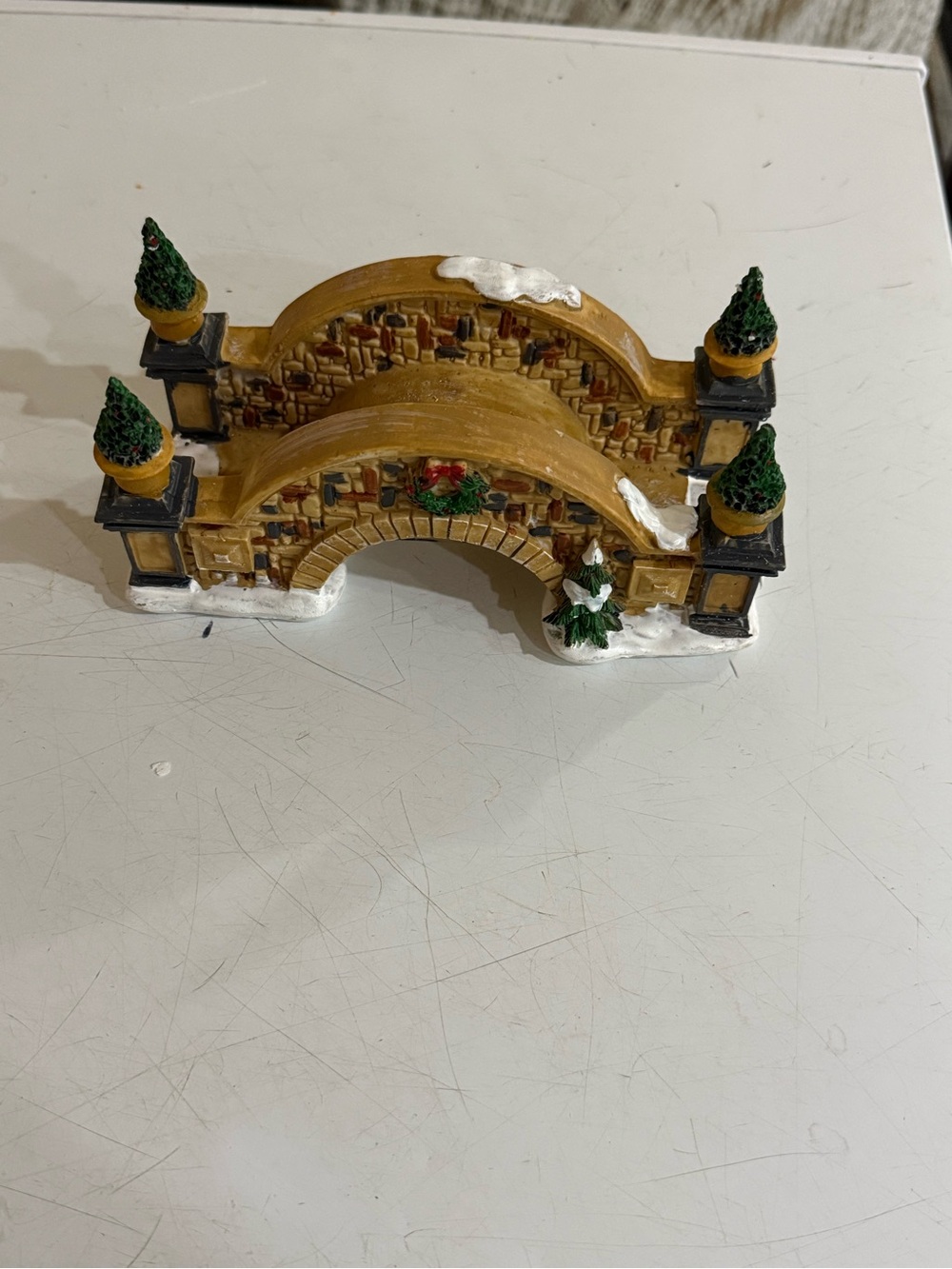 Holiday Time Gold Decorative Holiday Arch with Green Trees